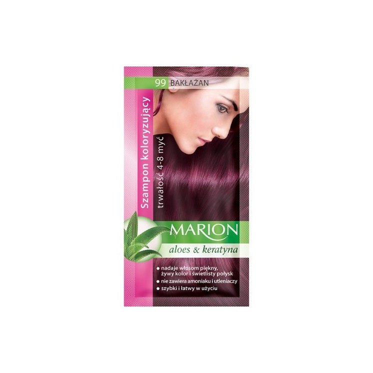 Marion Szampon koloryzujący z wyciągiem z aloesu 4-8 myć /99/ Bakłażan 40 ml