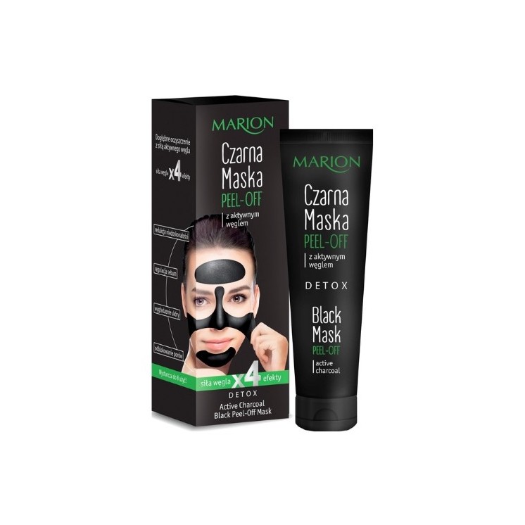 Marion Detox Czarna Maska Peel-off do twarzy z węglem aktywnym 25 g
