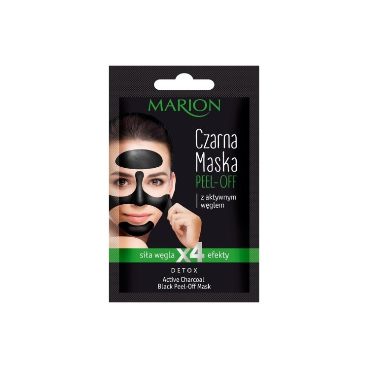 Marion Detox Czarna Maska Peel-off do twarzy z węglem aktywnym 6 g