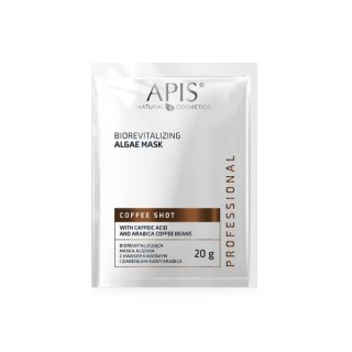 Apis Coffee Shot Biorewitalizująca Maska algowa z kwasem kawowym i ziarenkami kawy Arabica 20 g Apis Coffee Shot Biorewitalizująca Maska algowa z kwasem kawowym i ziarenkami kawy Arabica 20 g