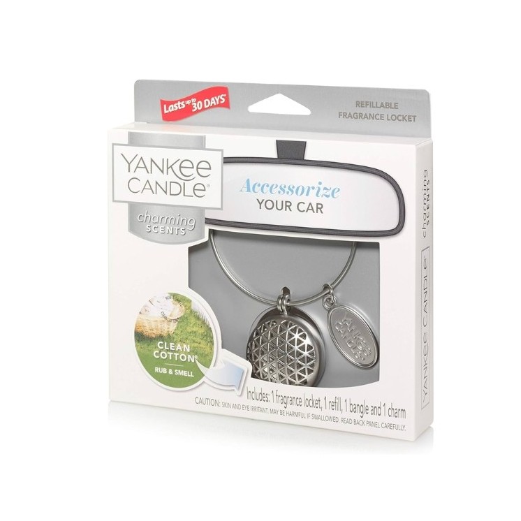 Yankee Candle Car Zapach do samochodu Charming Scents Zestaw z uzupełniaczem Clean Cotton 1 sztuka