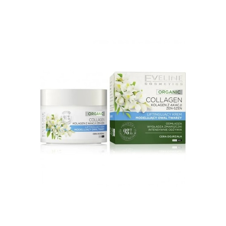 Eveline Organic Collagen Lifting Face Cream моделює овал обличчя 50 мл