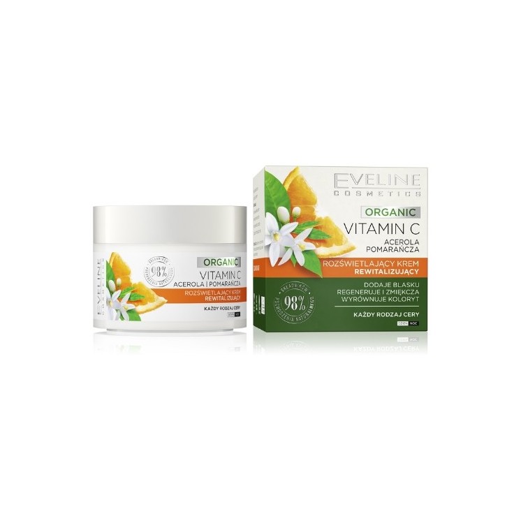 Eveline Organic Vitamin C Rozświetlający Krem do twarzy rewitalizujący 50 ml