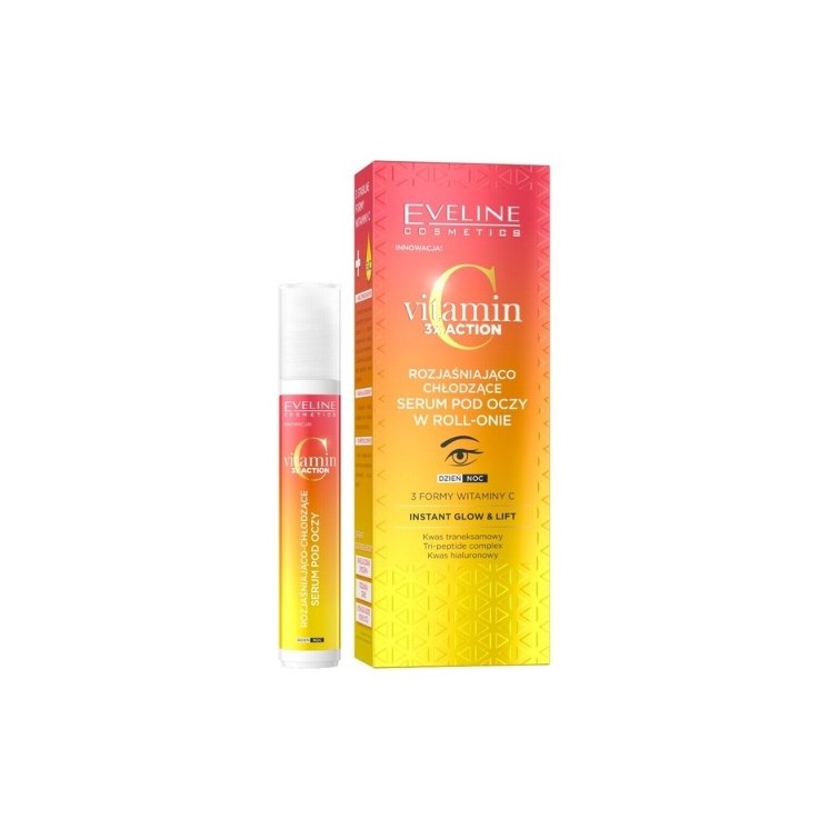 Eveline Vitamin C 3x Action Rozjaśniająco chłodzące Serum pod oczy w roll-onie 15 ml