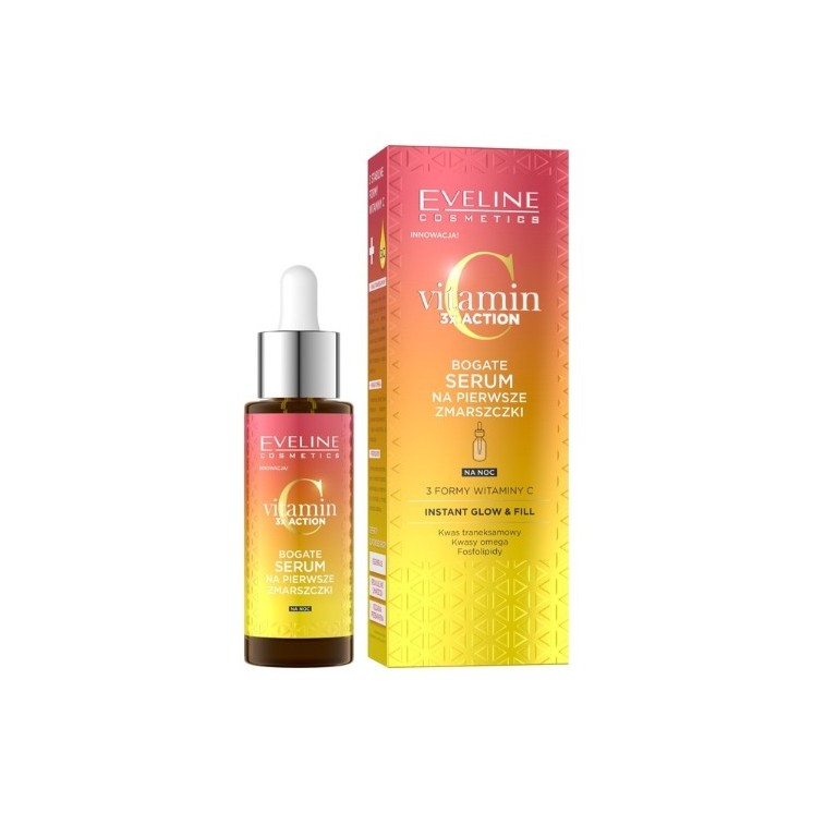 Eveline Vitamin C 3x Action Przeciwzmarszczkowe Serum do twarzy na noc 30 ml