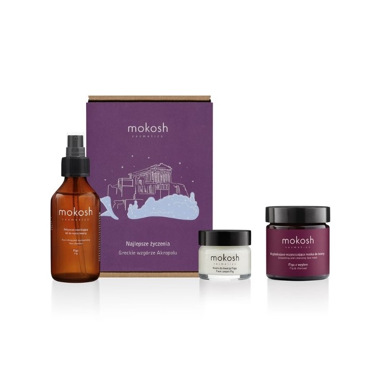 Mokosh Gift Set Greek Hill of Akopolus Face mask 60 ml + Face cleansing gel 100 ml + Face cream 50 ml