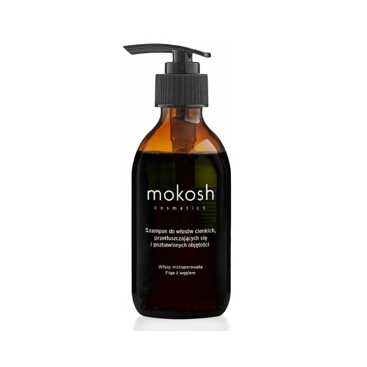 Mokosh Shampoo for low porosity, thin, oily and volumeless hair Fig with Charcoal 200 ml