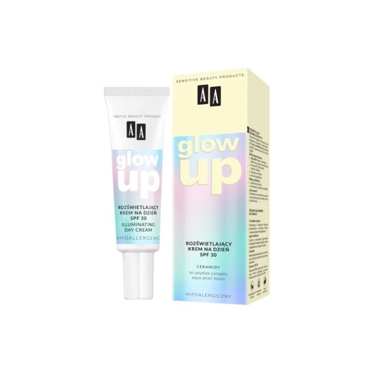 AA Glow Up Rozświetlający Krem do twarzy na dzień z filtrem SPF30 30 ml 