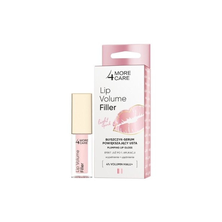 More 4 Care Lip Volume Filler Błyszczyk - serum powiększający usta Light Pink 4,8 g