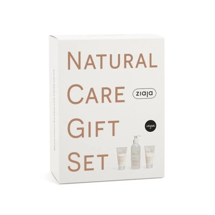 Ziaja Zestaw prezentowy Natural Care Krem do twarzy na noc 50 ml + Krem do twarzy na dzień 50 ml  + Żel do mycia twarzy 200 ml