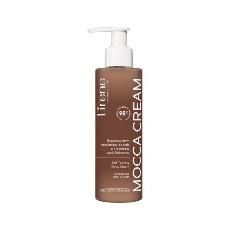 Lirene Self Tanning Body Cream brązujący Krem nawilżający do ciała z organiczną wodą kokosową Mocca Cream 190ml
