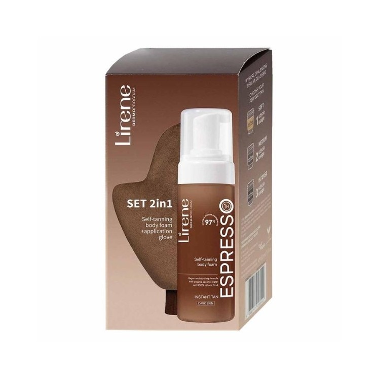 Lirene Selbstbräunungsset: Bräunungsschaum 150 ml + Selbstbräunerhandschuh