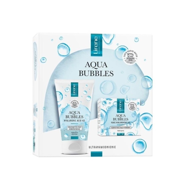 Lirene Aqua Bubbles Set: nawilżający Krem do twarzy 50 ml + Żel myjący do twarzy 150 ml 