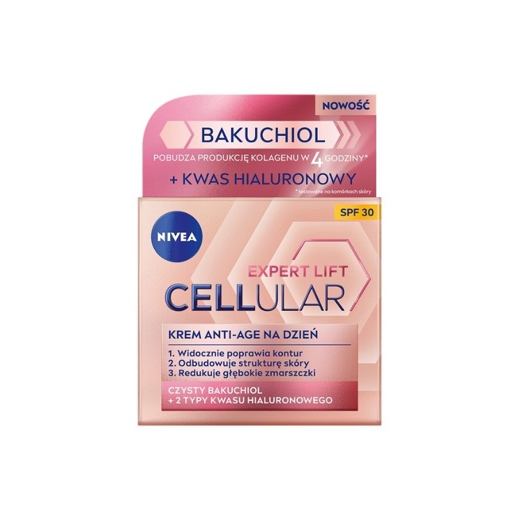 Nivea Cellular Expert Lift Bakuchiol przeciwstarzeniowy Krem do twarzy na dzień SPF30 50 ml