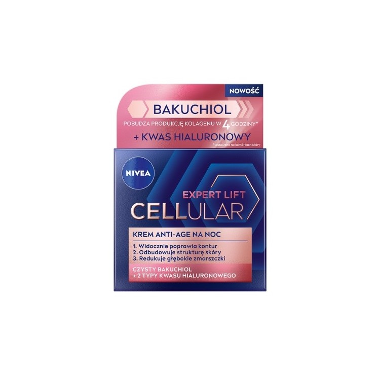 Нічний крем для обличчя Nivea Cellular Expert Lift Bakuchiol Anti-Aging 50 мл