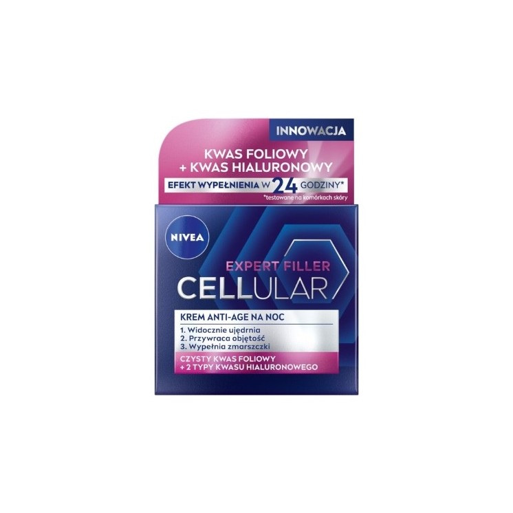 Nivea Hyaluron Cellular Filler + Ujędrnienie przeciwzmarszczkowy Krem do twarzy na noc 50 ml