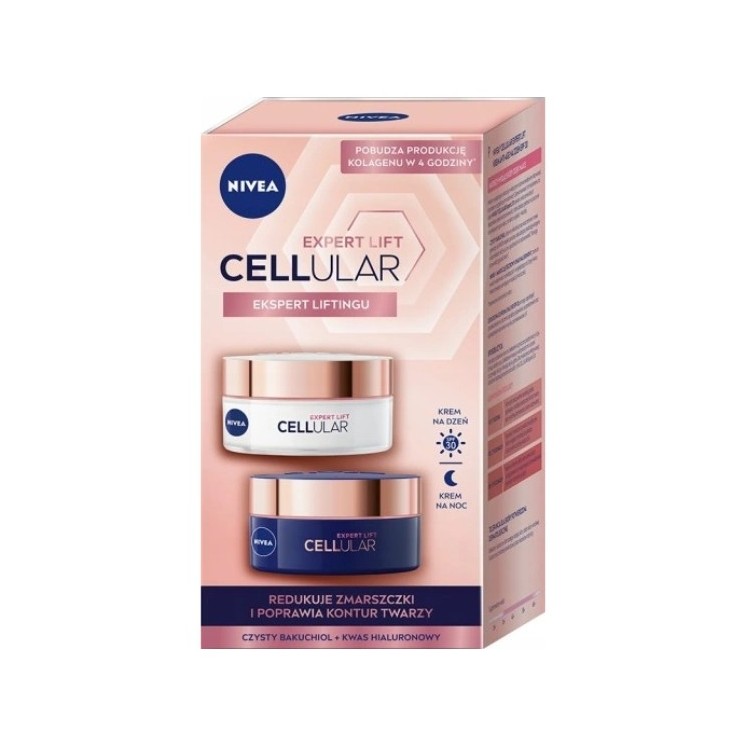 Подарунковий набір Nivea Cellular Expert Lift Anti-Aging Денний крем для обличчя SP30 50 МЛ+ Нічний крем для обличчя 50 мл
