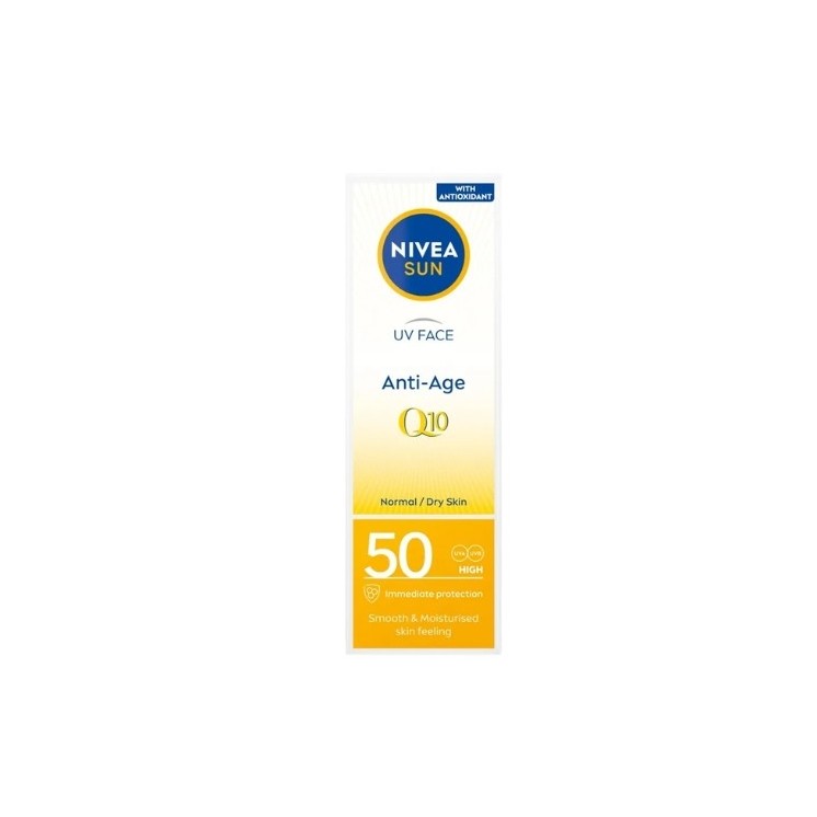 Nivea Sun UV Face Anti-Age Q10 Сонцезахисний крем для обличчя проти зморшок SPF50 50 мл