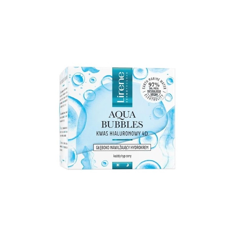 Lirene Aqua Bubbles Hyaluronic Acid 4D głęboko nawilżający Hydrokrem do twarzy 50 ml