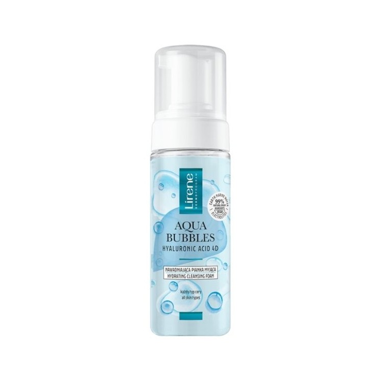 Lirene Aqua Bubbles Hyaluronic Acid 4D nawadniająca Pianka do mycia twarzy do każdego rodzaju skóry 150 ml