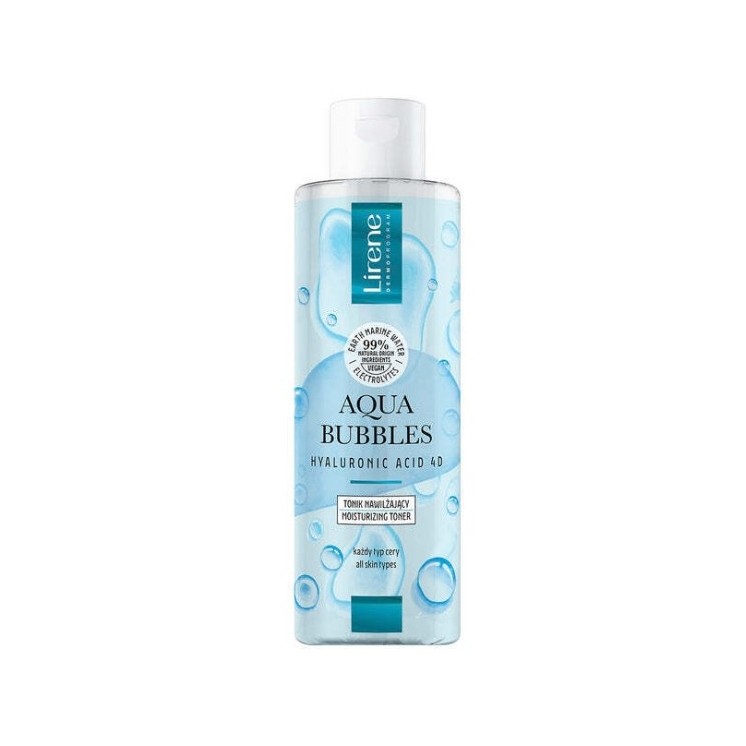 Lirene Aqua Bubbles Hyaluronic Acid 4D nawilżający Tonik do twarzy do każdego rodzaju skóry 200 ml