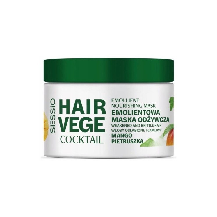 Sessio Hair Vege Cocktail emolientowa Maska do włosów odżywcza Mango i Pietruszka 250 g