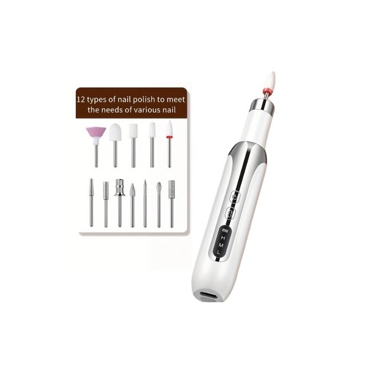 Ręczna frezarka do manicure i pedicure na USB z 12 akcesoriami