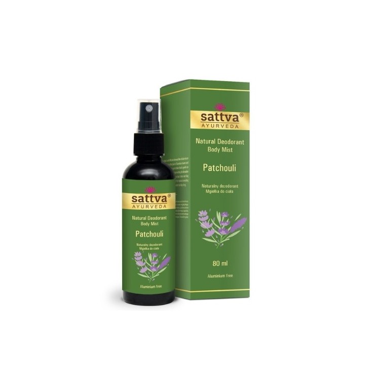 Sattva Ayurveda Patchouli naturalny Dezodorant - mgiełka do ciała 80 ml