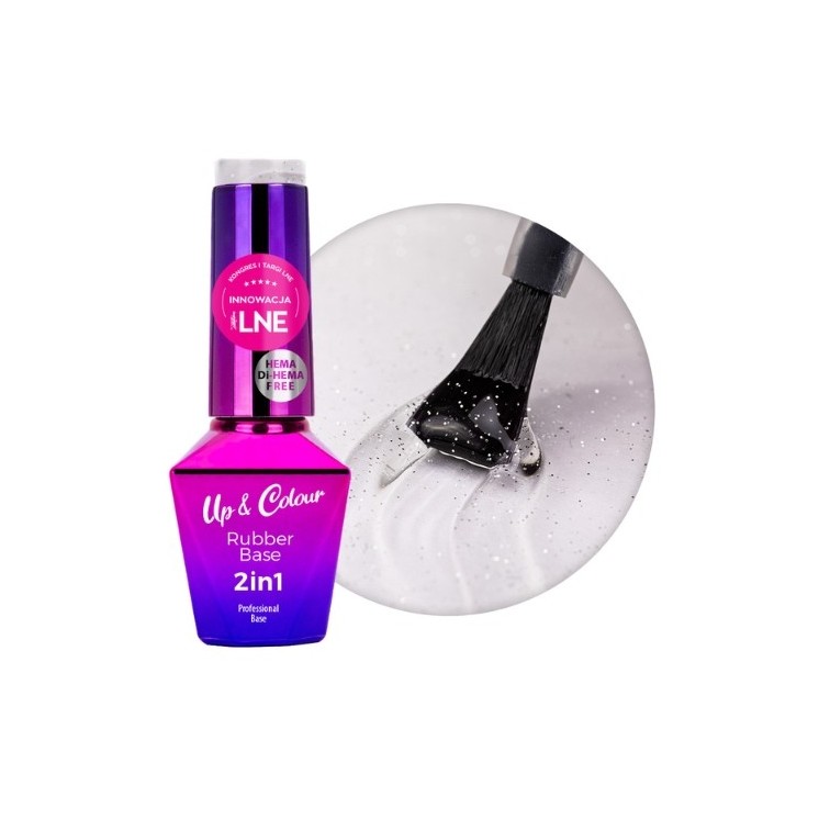 Baza kauczukowa Rubber Base 2w1 Up&Colour MollyLac Frozen Hema/di-Hema free 10 g nr 2
