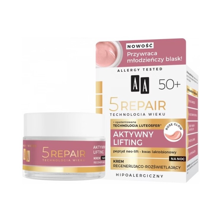 AA AGE TECHNOLOGY 5REPAIR 50+ Active Lifting Regenerating and illuminating night cream 50 ml