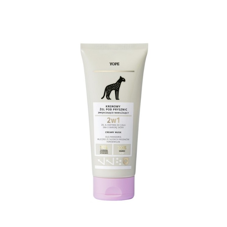 YOPE Zmiękczająco-nawilżający kremowy żel pod prysznic Creamy musk 200 ml