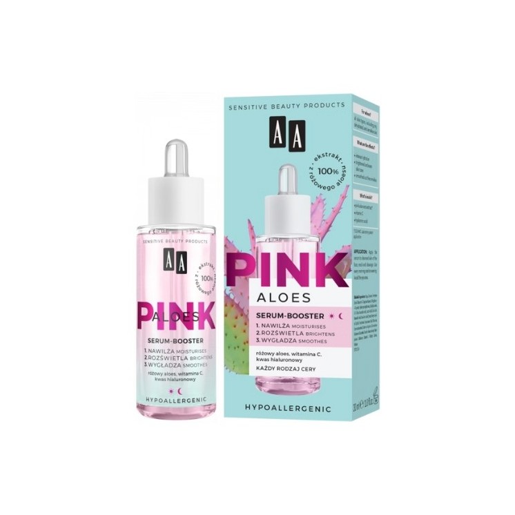 AA Aloes Pink Serum - facial booster with hyaluronic acid 30 ml