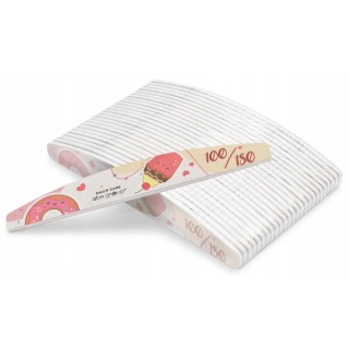 Пилка для нігтів Aba Group Limited Edition Crescent 100/180 Colorful Cookies 25 шт