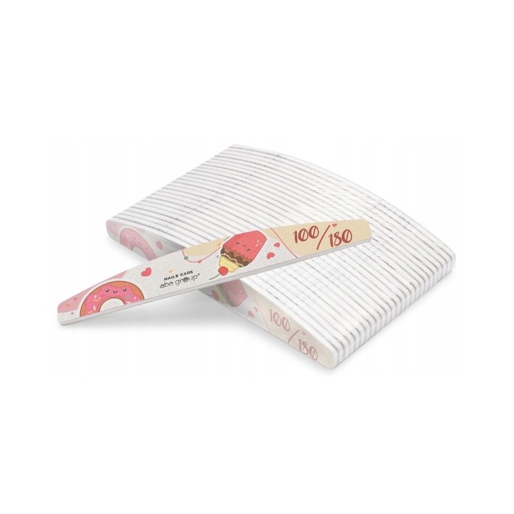 Aba Group Edycja Limitowana Pilnik do paznokci półksiężyc 100/180 Colorful Cookies 25 sztuk