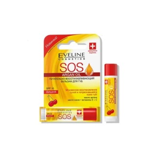 Eveline SOS живильний і відновлюючий бальзам для губ SPF20 Cherry