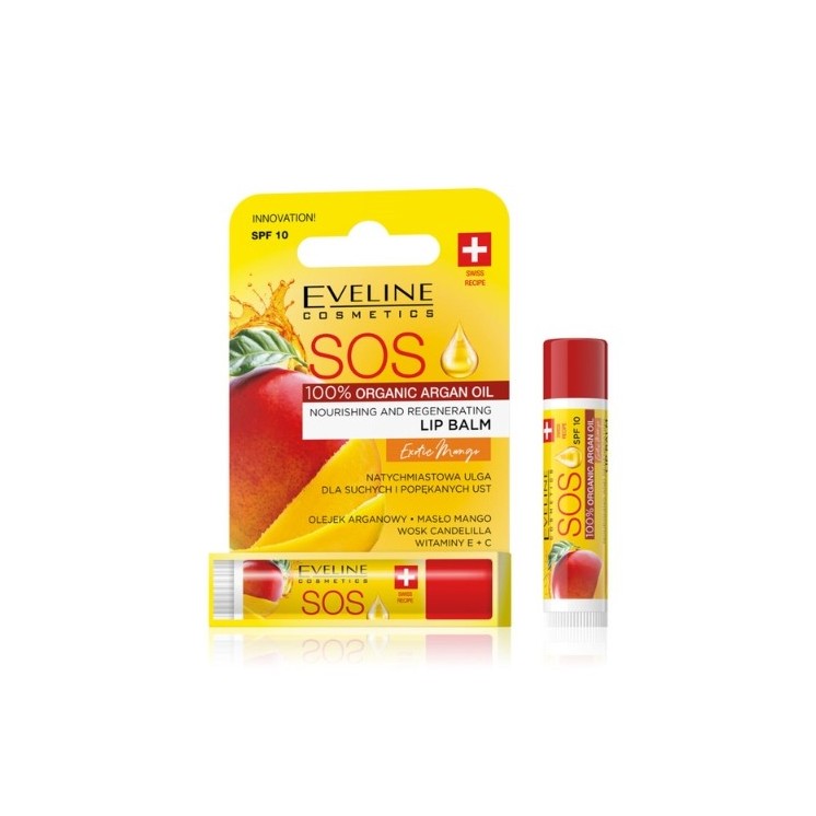 Eveline SOS nährender und regenerierender Lippenbalsam SPF10 Mango