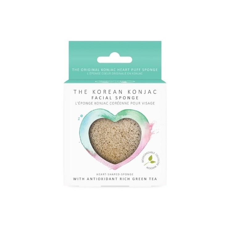 The Konjac Sponge Company Gąbka Konjac Serce Green Tea 1 sztuka