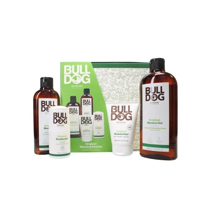 Bulldog Morning Rutine Zestaw do pielęgnacji ciała: Żel pod prysznic 500 ml + Antyperspirant Roll-on 75ml+ Szampon 300 ml + Krem