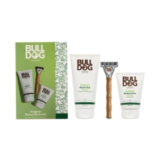 Bulldog Expert Shave Rasierset: Rasiergel 175 ml + Feuchtigkeitsspendende Gesichtscreme 100 ml + Rasierer