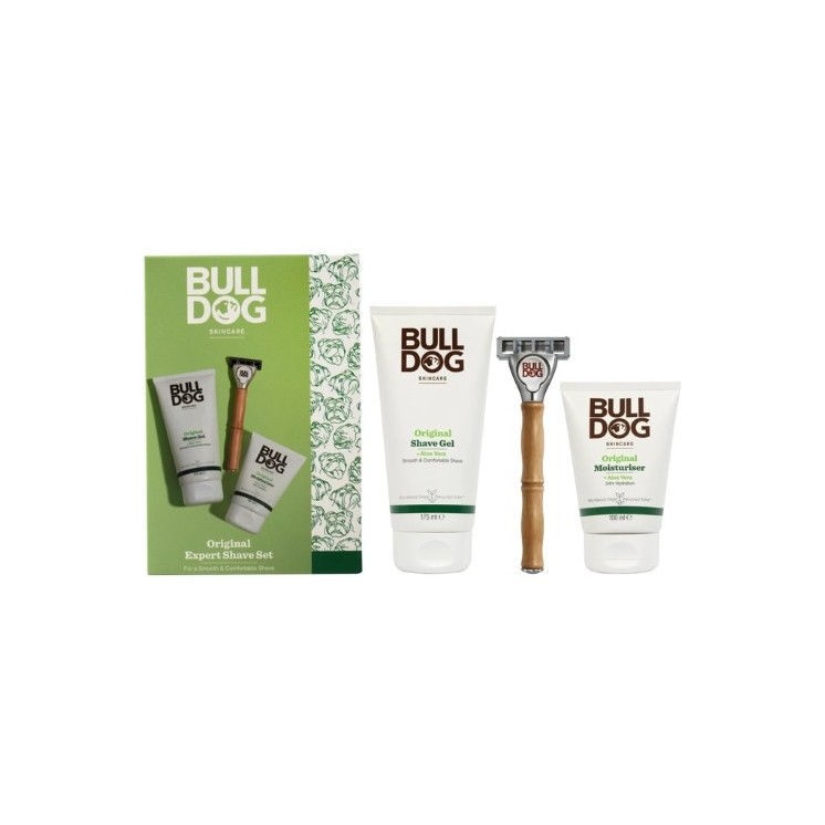 Bulldog Expert Shave Shaving set: Shaving gel 175 ml + Moisturizing face cream 100 ml + Razor