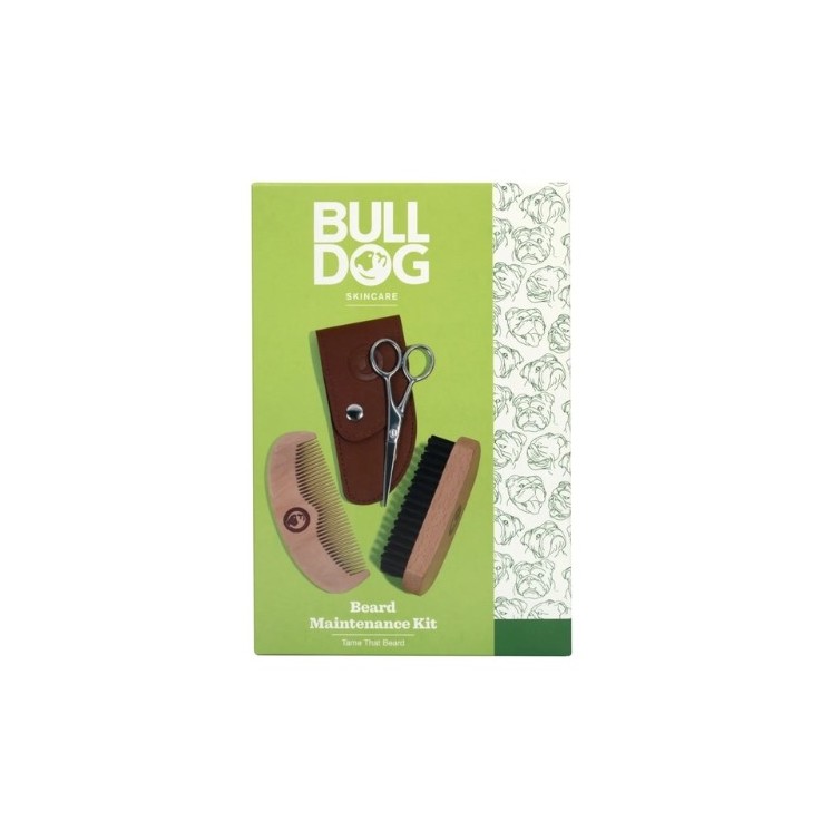 Bulldog Maintenance Набір для догляду за бородою: ножиці + щітка для бороди + гребінець
