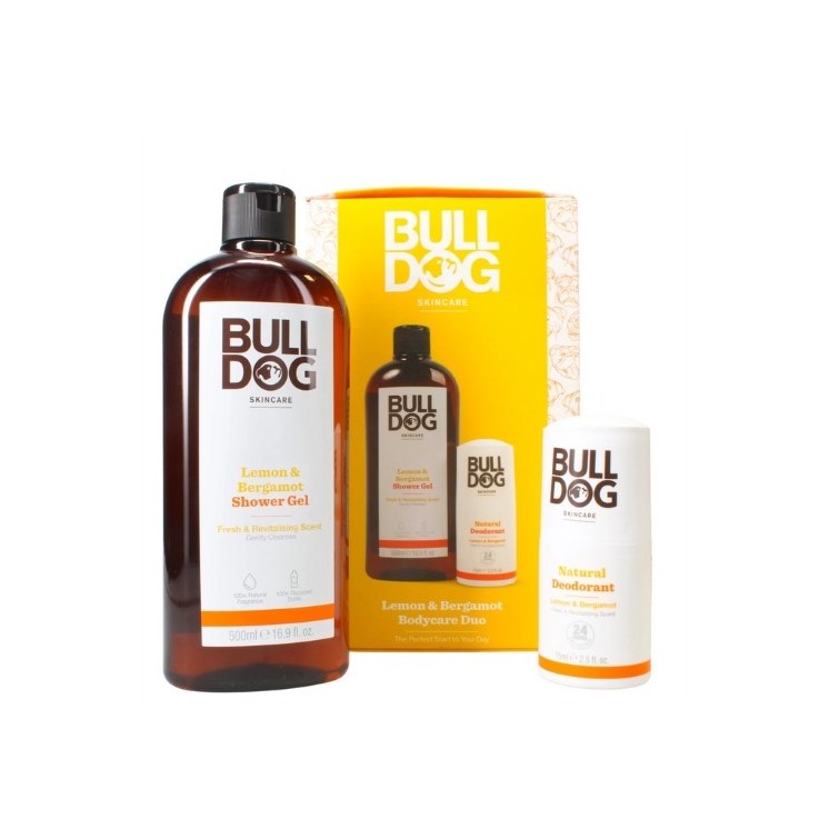 Bulldog Body Care Zestaw do pielęgnacji ciała Lemon & Bergamot: Żel pod prysznic 500 ml + Antyperspirant Roll-on 75ml