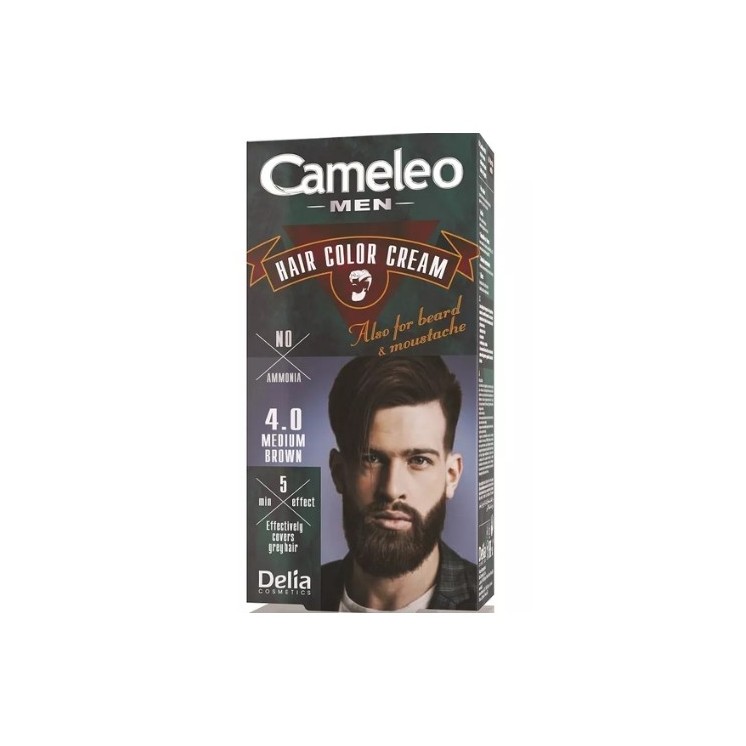 Delia Cameleo Men Farba do włosów i zarostu dla mężczyzn /4.0/ Medium Brown 30 ml