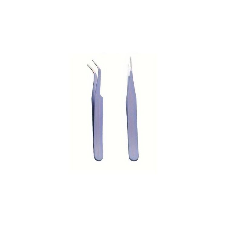 Set mit 2 Präzisionspinzetten zur Haarentfernung, Wimpernanwendung und Nailart Purple