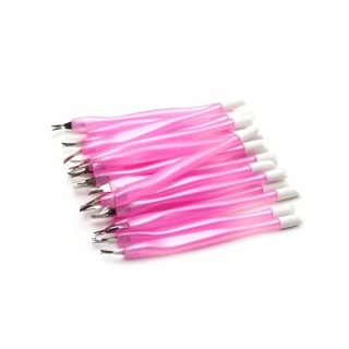Set mit doppelseitigen Pink Nagelhautentfernungswerkzeugen, 10-teilig