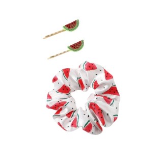 Set Haarschmuck: Haarband + 2 Wassermelonen-Haarnadeln