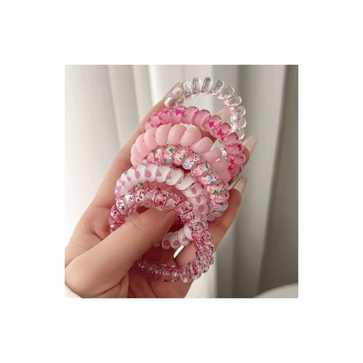 Набір із 6 резинок для волосся Pink Mix