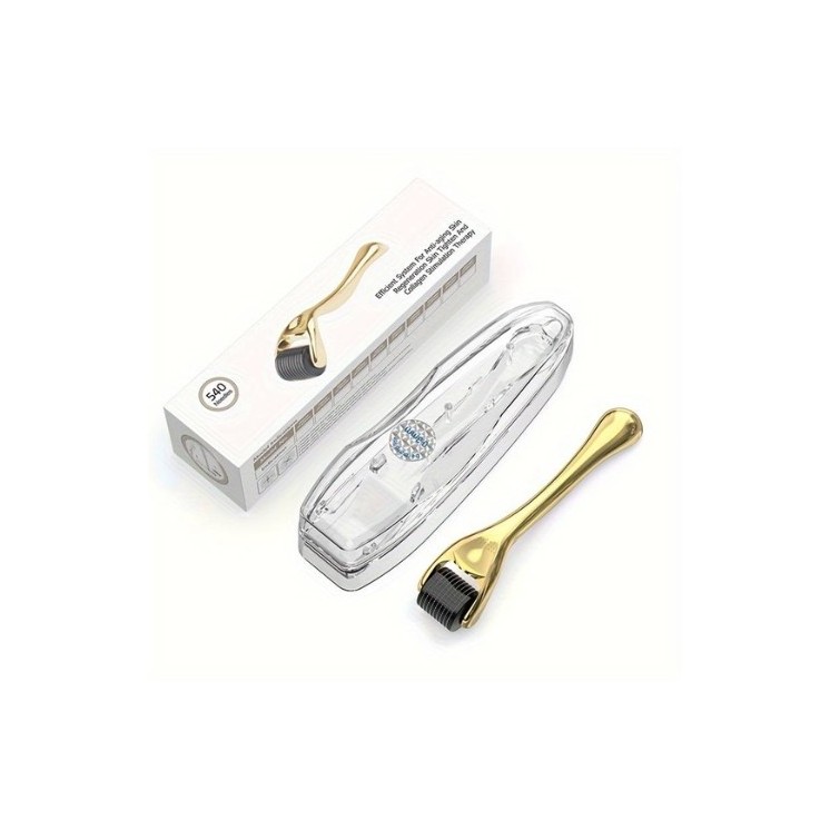 Dermoroller для обличчя та тіла 540 голок 0,25мм Gold + упаковка 1шт.