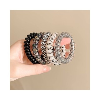 Набір із 5 гумок для волосся Black & White Mix