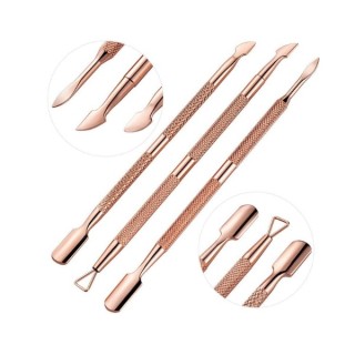 Set mit 3 Nagelhautschiebern Golden Rose .